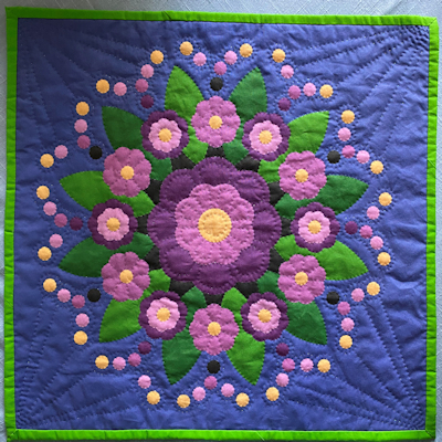 Rose of Sharon panel in purple colorway.