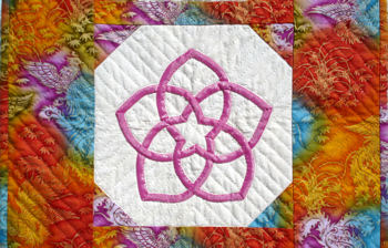Closeup of the Chinese flower block in San Kamon.