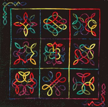 Multicolor quilt.