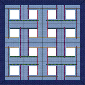 16 block layout of Celtic Plaid Pillows.