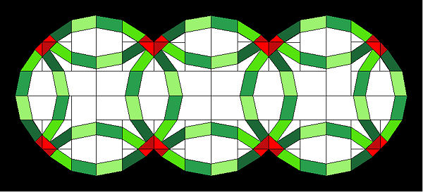 Christmas table runner with one inch border.