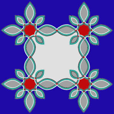 Four double pointed blocks set on point.