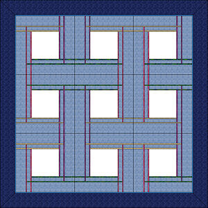 Nine block layout of Celtic Plaid Pillows