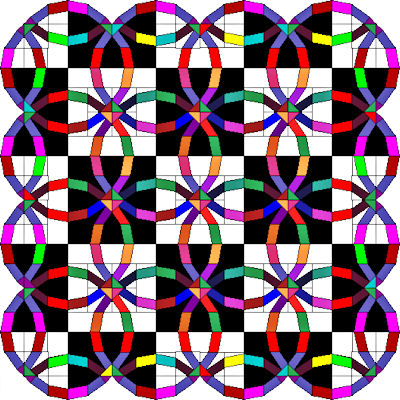 Scalloped edge checkerboard background version