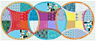 Another version of Amanda's Celtic Circles as a three block table runner.
