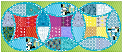 Amanda's Celtic Circles as a three block table runner.