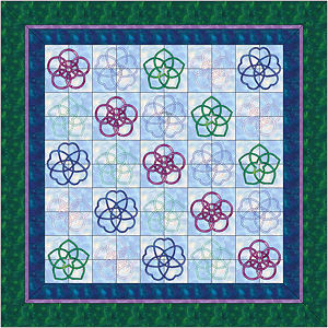 Four patch pieced block version of San Kamon quilt.