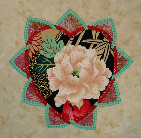 Medium Celtic heart with white peony.