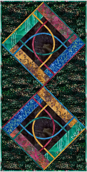 Batik version of the two block tablerunner