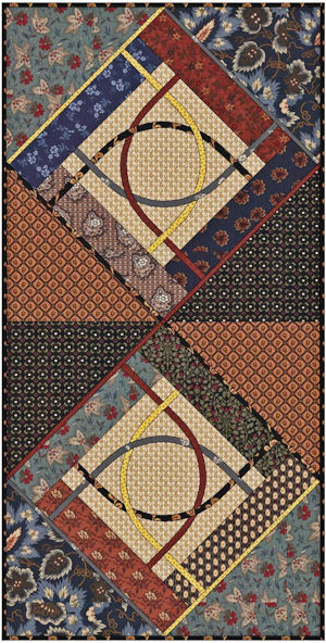 Scrappy version with pieced triangles.