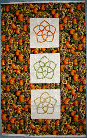 Christine's San Kamon harvest wallhanging in progress.