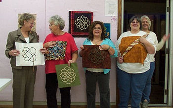 Some of the students holding their blocks.