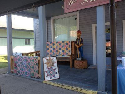 Left side of front porch of the McCloud Museum