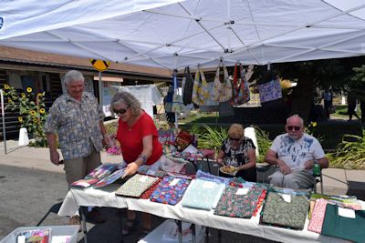 Art selling his budget priced fabrics.
