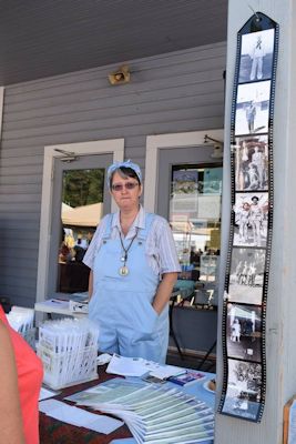 Scarlett in her booth