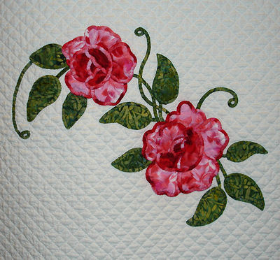 Closeup of a rose block.