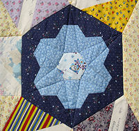 Grandmother's Flower Garden in blues