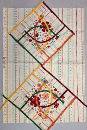 Joan's first layout of her blocks