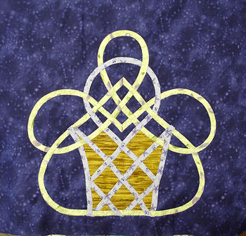 Celtic basket with dark background.