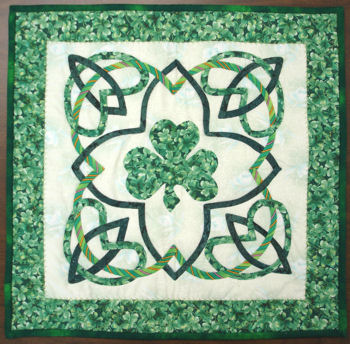 Celtic block with shamrock applique.