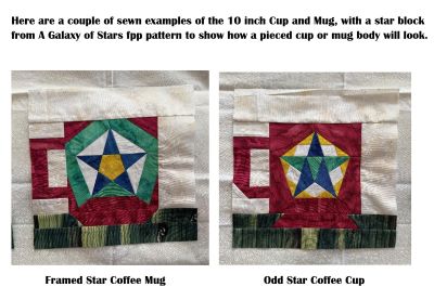 Cups and Mugs Assortment sample blocks with Stars.